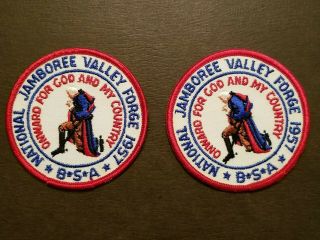 Boy Scout Bsa 1957 Valley Forge National Jamboree Patches (set Of 2)