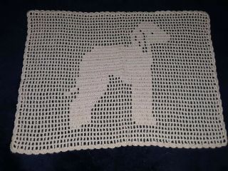 Bedlington Terrier Dog Embroidery Macrame Cloth Yarn Artwork