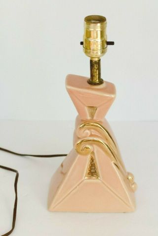 Vintage Mid Century Pink Gold Atomic Table Lamp Light Mcm Retro Decor