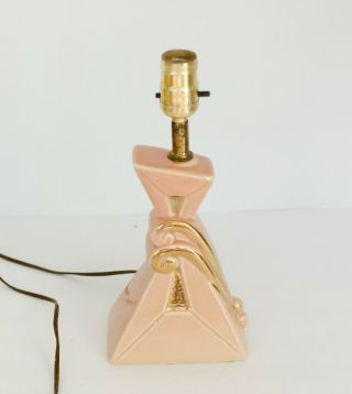 Vintage Mid Century Pink Gold ATOMIC Table Lamp Light MCM Retro Decor 3