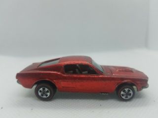 Vintage 1967 Mattel Hot Wheels Redline Custom Mustang Red,  Tan Interior,  Us