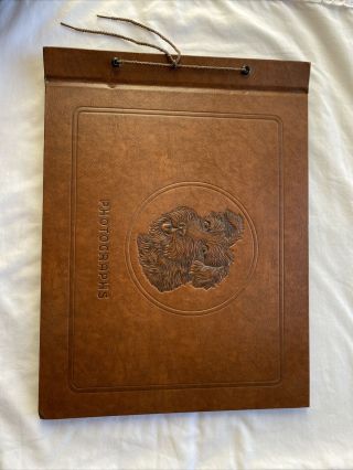 Antique Photo Album From The 1930s - 1950s.  A Dog In The Center Of The Cover.