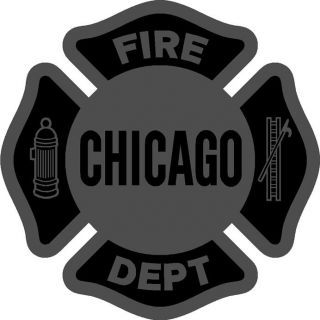 Chicago Fire Department Decal Maltese Black Night Reflective 4 "
