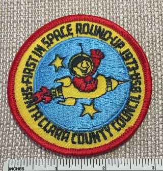Vintage 1974 Santa Clara County Council Boy Scout First In Space Roundup Patch