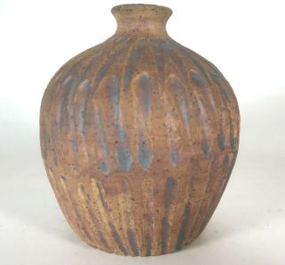 Vintage Mid Century Ceramic Studio Art Pottery Bud Vase Vessel Weedpot Signed