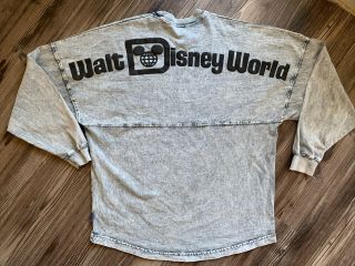 Walt Disney World Spirit Jersey L/s Shirt Gray Acid Wash Womens S Wdw Parks