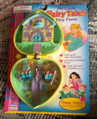 My Little Fairy Tales Snow Play Purse Snow White And The 7 Dwarfs.  Nib