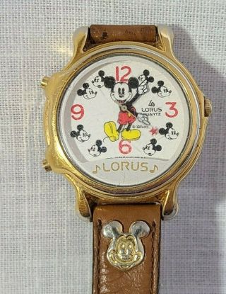 Lorus Disney Mickey Mouse Musical Wrist Watch W/ Battery Great Plays 2
