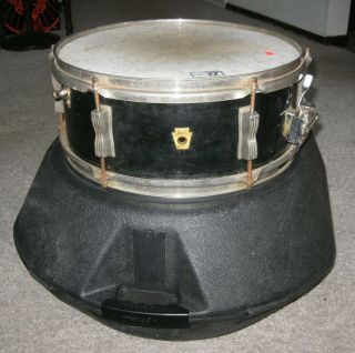 Vintage 1965 Ludwig Pioneer Snare Drum & Ludwig Black Hard Clam Shell Case