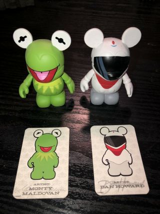 Disney Vinylmation Park Series 1 Monorail Red Mickey & Kermit Mouse W/ Cards
