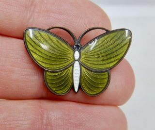 Vintage Aksel Holmsen Norway Sterling Silver Enamel Butterfly Pin Brooch - 81834