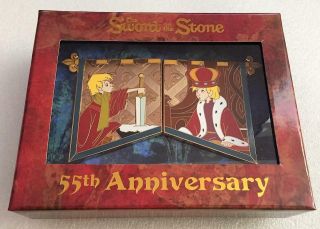Disney Wdi Sword In The Stone 55th Anniversary Arthur 2 Pc Jumbo Le 200 Pin Set