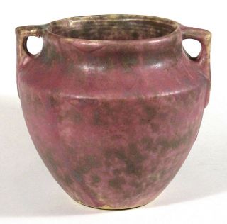 1930s Vintage Burley Winter Pottery Vase 43 Rose & Green Arts & Crafts Art Deco