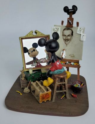 “self Portrait - Mickey Mouse” & Walt Disney Figurine - Charles Boyer Inspired