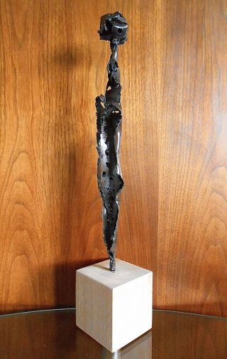 Brutalist Abstract Max Kreg 16” Metal Art Sculpture Mid Century Modern Style 2