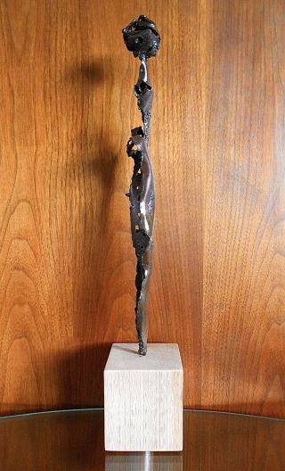 Brutalist Abstract Max Kreg 16” Metal Art Sculpture Mid Century Modern Style 3