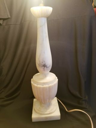 Vintage Alabaster Carved Marble Table Lamp