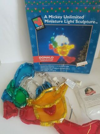 Vintage 1997 Mr Christmas Mickey Unlimited Miniature Light Lighted Donald Duck