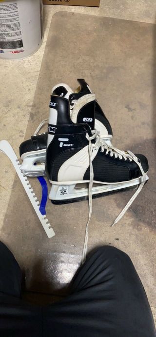 Vintage Ccm 152 Sl - 2500 Tacks Ice Men’s Hockey Skates Size 12 Black & White