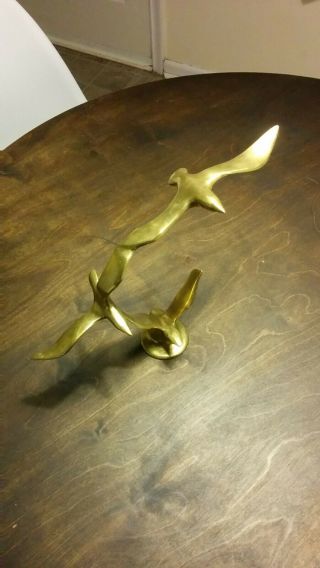 Mid Century Modern Mcm Sculpture Curtis Jere Era Birds In Flight Brass