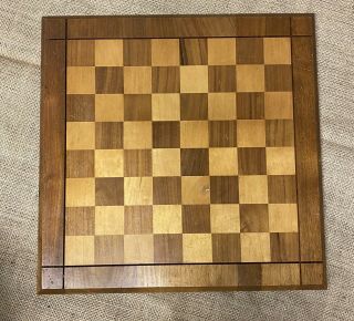 Vintage Drueke Solid Wood Chess Checker Board 15 "