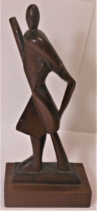 Great Mid Century Modern Carved Wood Abstract Figure Of A Woman By Lanny Roth