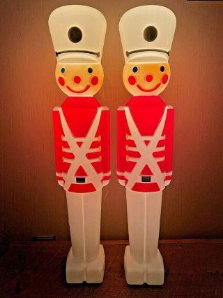 Vintage Lighted 30 " Toy Soldier Blow Molds Christmas Union Products 1987 (pair)