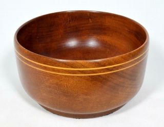 Vintage 1950s Mid Century Modern Wood Inlaid Bowl