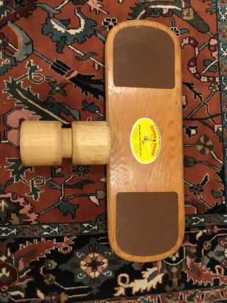 Vintage Bongo Board Balance Trainer Surf Skate Game Wood Roller - Great Cond.