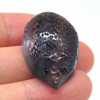 Hedgehog Figurine Healing Crystal Natural Gemstone Fluorspar Reiki Carving Decor 2
