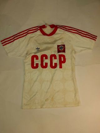 Zavarov Match Worn Cccp Russian Football Soccer T Shirt Vintage Adidas