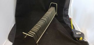 Vintage Mid Century Modern Metal Wire Record Rack 75 Slots W/ Wire Handles 109