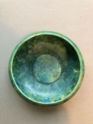 Vintage Dripware Art Deco Bowl Green Verdigris Aqua Teal 2