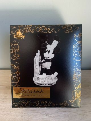 Mickey Mouse Through The Years Steamboat Willie Disney Sketchbook Ornament Set 2