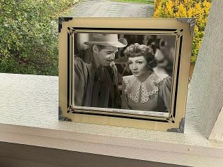 Vintage Art Deco Reverse Painted Glass Frame (beige/black/gold) - 1940s - 12x10