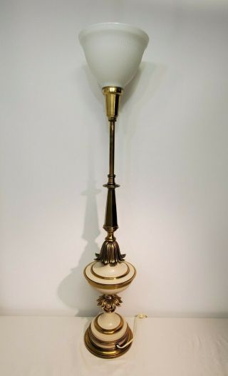 Vintage Hollywood Regency Mid Century Modern Stiffel Table Lamp Brass Torchiere