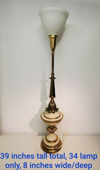 Vintage Hollywood Regency Mid Century Modern Stiffel Table Lamp Brass Torchiere 3