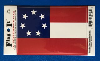 Civil War First National Flag Decal Sticker 7 Stars • 3 1/2” X 5”