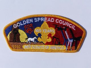 Golden Spread Council Tx 100th Anniversary 2010 Bsa Centennial Csp S19 Ltd.  Ed.
