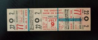 Vintage 1956 Ticket Ringling Brothers - Barnum & Bailey Combined Shows