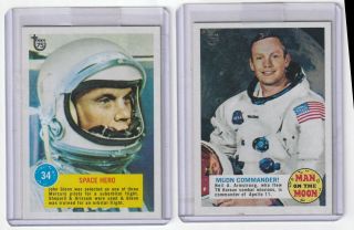 Topps John Glenn Space Hero Neil Armstrong Moon Commander 2 Cards 75th 1969 Moon
