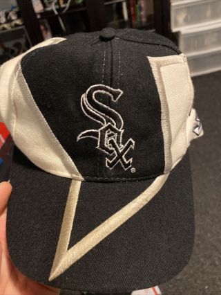 Vintage 90s Chicago White Sox Drew Pearson Bolt Graffiti Snapback Hat Cap