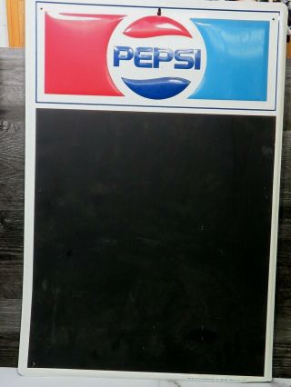Vintage 1970s Pepsi Soda Chalkboard Tin Advertising Sign Menu 26.  75 " X 18 " Stout
