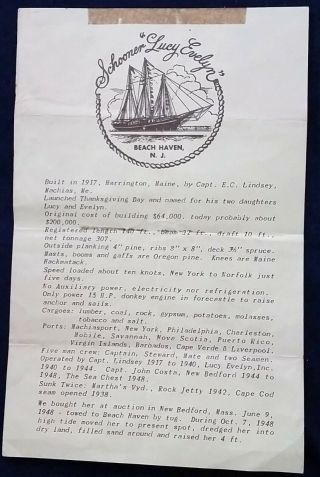 Lucy Evelyn Schooner Beach Haven Jersey Story Facts 1960s