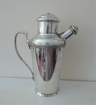 Art Deco Antique Silver Plated Cocktail Shaker Mixer Jug Walker & Hall 1930s