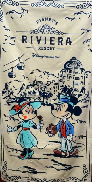 Nwt Disney World Riviera Resort Exclusive Disney Vacation Club Beach Towel - Rare