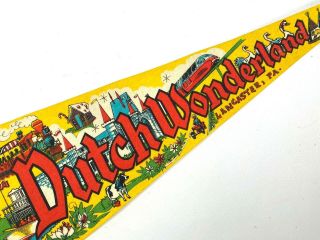 1980 Dutch Wonderland Vintage Souvenir Pennant Amusement Park Lancaster,  Penn.