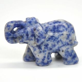 2 " Blue Spot Jasper Elephant Statue Natural Animal Figurine Healing Crystal Gift