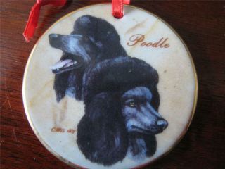 Black Poodle Porcelain Christmas Ornament Limited Edition Chris Hoy Artist