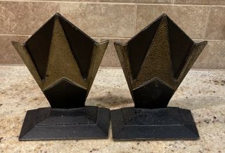 Hubley Cast Iron Geometric Art Deco Bookend Unmarked